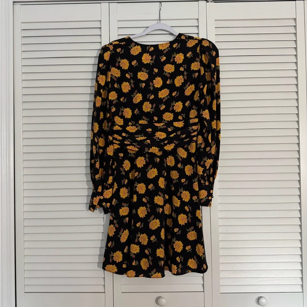 Veronica Beard Floral Sunflower Babydoll Dress Whimsigoth Sz 4 - Picture 4 of 4